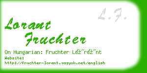 lorant fruchter business card